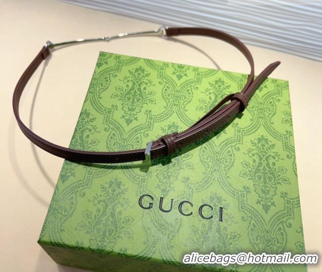 Trendy Design Gucci Horsebit Leather Belt 1.2cm 0708 Dark Brown 2024