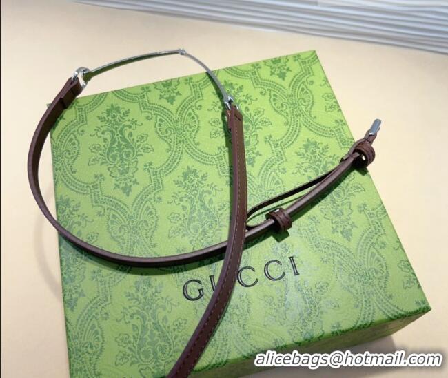 Trendy Design Gucci Horsebit Leather Belt 1.2cm 0708 Dark Brown 2024