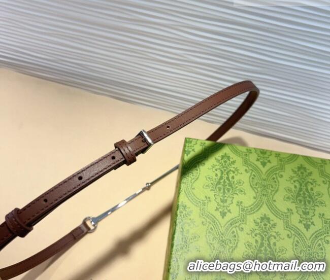 Trendy Design Gucci Horsebit Leather Belt 1.2cm 0708 Dark Brown 2024