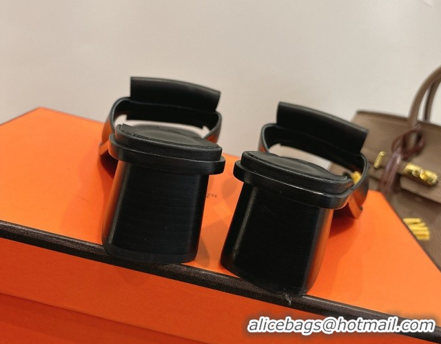 Good Looking Hermes Heel Slides Sandal 4.5cm in Calfskin Leather with Buckle Black 2026 HS030401