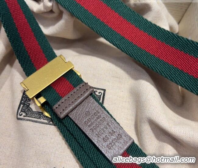 Promotional Gucci Web Belt with Rectangular Buckle GG102104 Green 2024