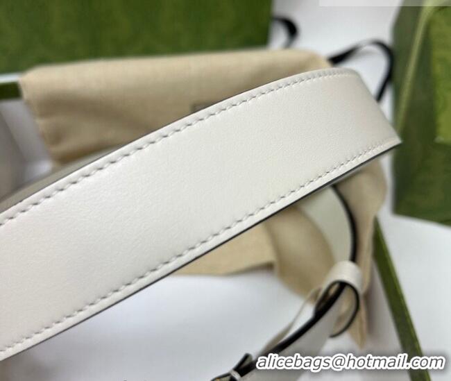 Buy Fashionable Gucci Calfskin Leather Belt 3cm with GG Chain GG102106 White 2024
