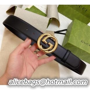 Buy Fashionable Gucci Smooth Calfskin Belt 4cm G120606 Black 2024