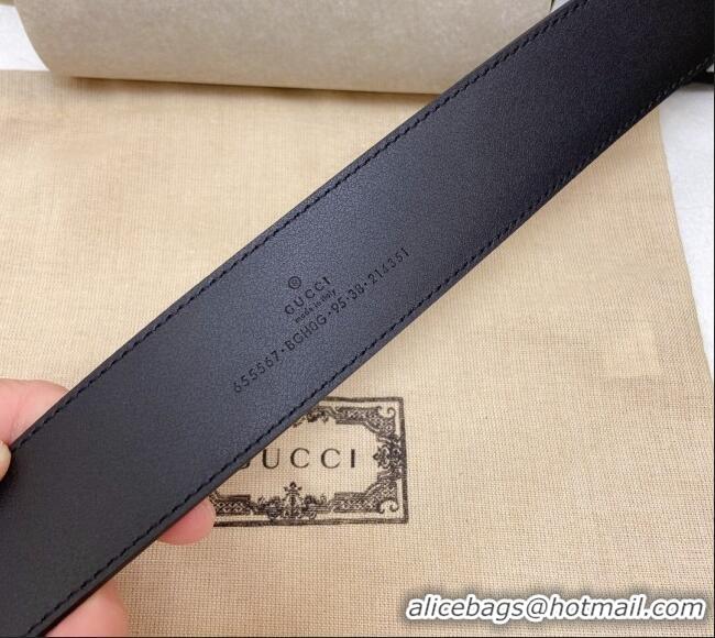 Buy Fashionable Gucci Smooth Calfskin Belt 4cm G120606 Black 2024