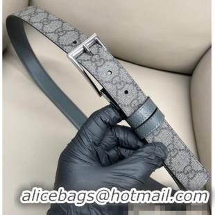 Well Crafted Gucci GG Canvas and Leather Reversible Belt 3cm with Pink Buckle GG011001 Grey 2025