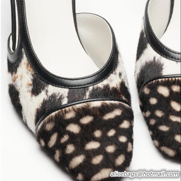 Grade Design Chanel Calfskin And Lambskin Pony Hair Slingback Heel 90mm G47281 White/Brown/Black 2026