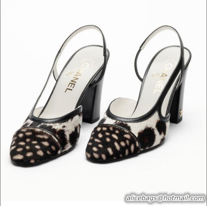 Grade Design Chanel Calfskin And Lambskin Pony Hair Slingback Heel 90mm G47281 White/Brown/Black 2026