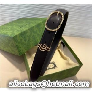 Good Product Gucci Double G Leather Belt 3cm with Round Pin Buckle 633125 Dark Brown 2025
