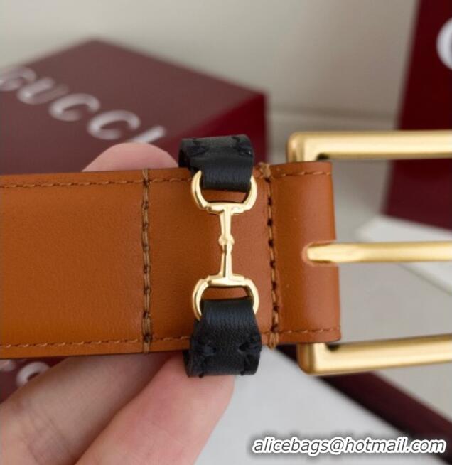 Best Price Gucci Horsebit Leather Belt 3cm 0617 Brown 2025