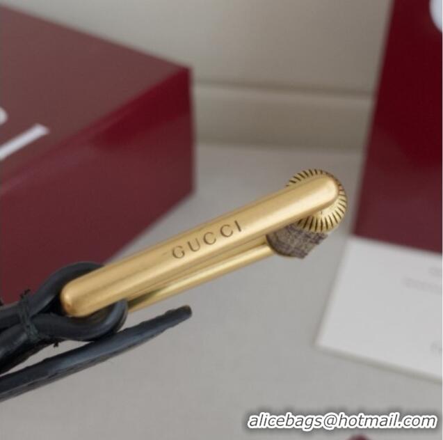 Good Looking Gucci Horsebit Embossed Leather Belt 3cm 0617 Black 2025