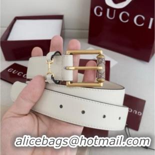 Buy New Cheap Gucci Horsebit Leather Belt 3cm 0617 White 2025
