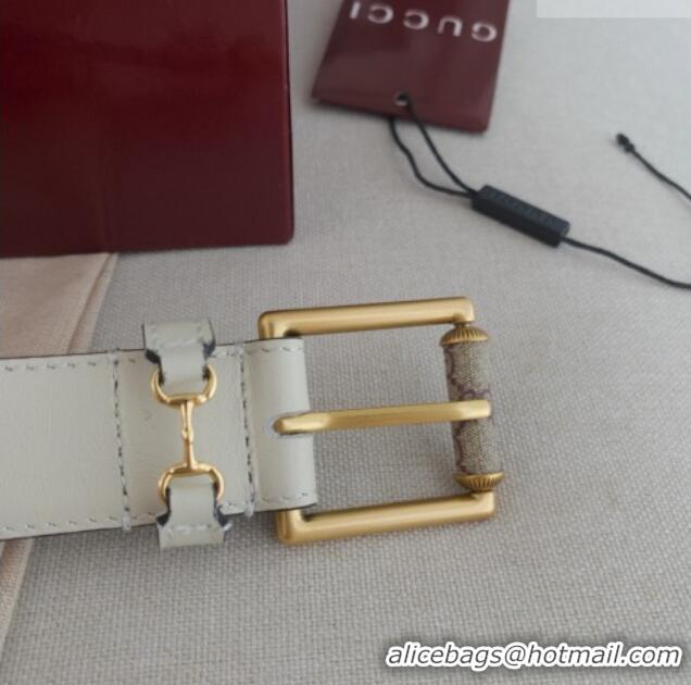 Buy New Cheap Gucci Horsebit Leather Belt 3cm 0617 White 2025
