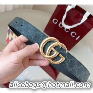 Inexpensive Gucci GG Leather Belt 3.5cm GG091201 Black/Gold 2025