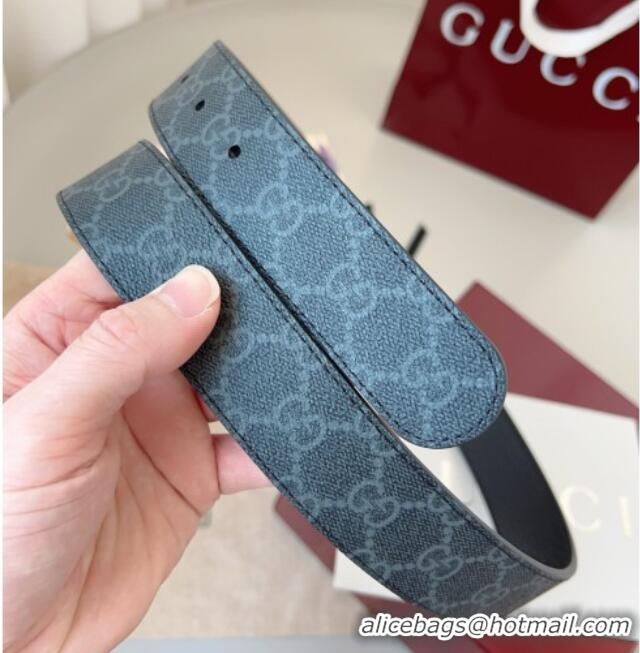 Inexpensive Gucci GG Leather Belt 3.5cm GG091201 Black/Gold 2025