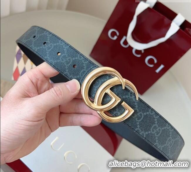 Inexpensive Gucci GG Leather Belt 3.5cm GG091201 Black/Gold 2025