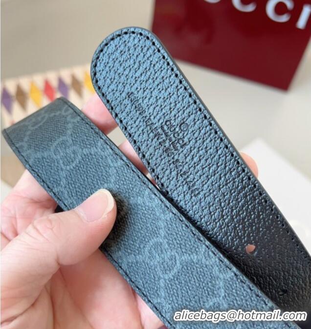 Inexpensive Gucci GG Leather Belt 3.5cm GG091201 Black/Gold 2025