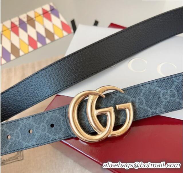Inexpensive Gucci GG Leather Belt 3.5cm GG091201 Black/Gold 2025