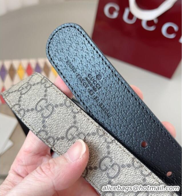 Top Grade Gucci GG Leather Belt 3.5cm GG091201 Beige/Gold 2025