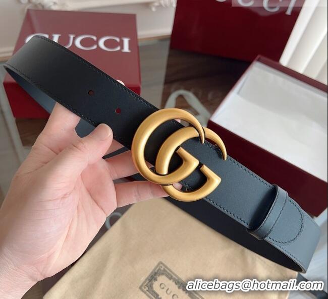 Fashion Discount Gucci Smooth Calfskin Belt 4cm G111732 Black/Gold 2025