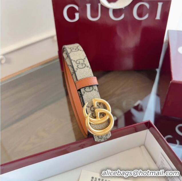 Market Sells Gucci GG Canvas and Leather Reversible Belt 2cm GG031701 Brown 2026