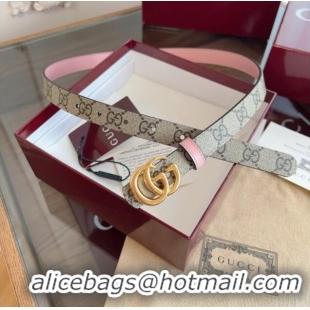 Market Sells Gucci GG Canvas and Leather Reversible Belt 2cm GG031701 Pink 2026