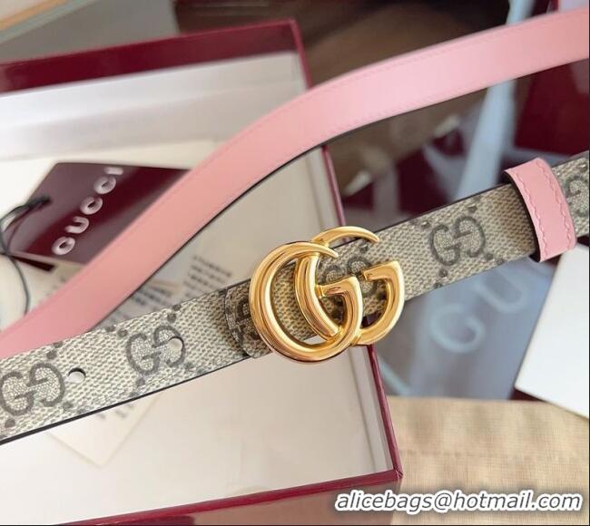 Market Sells Gucci GG Canvas and Leather Reversible Belt 2cm GG031701 Pink 2026