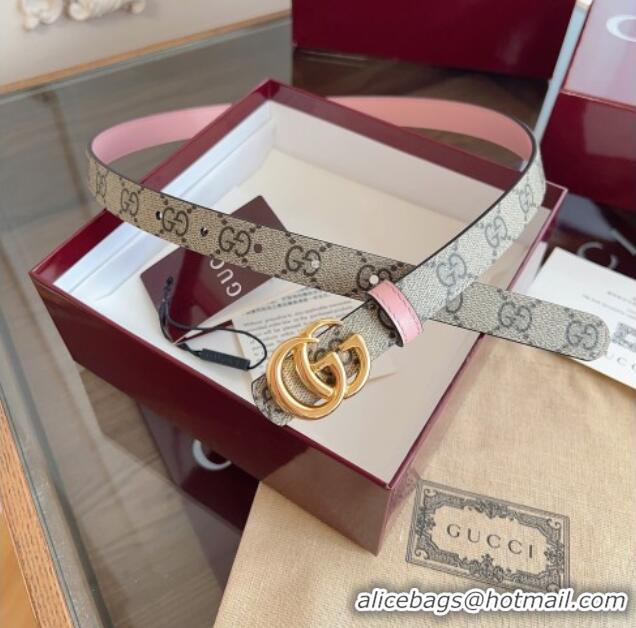 Market Sells Gucci GG Canvas and Leather Reversible Belt 2cm GG031701 Pink 2026