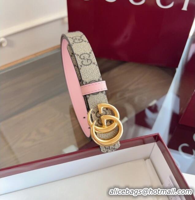 Market Sells Gucci GG Canvas and Leather Reversible Belt 2cm GG031701 Pink 2026