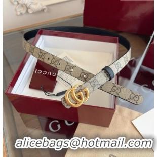 Buy Fashionable Gucci GG Canvas and Leather Reversible Belt 2cm GG031701 Black 2026