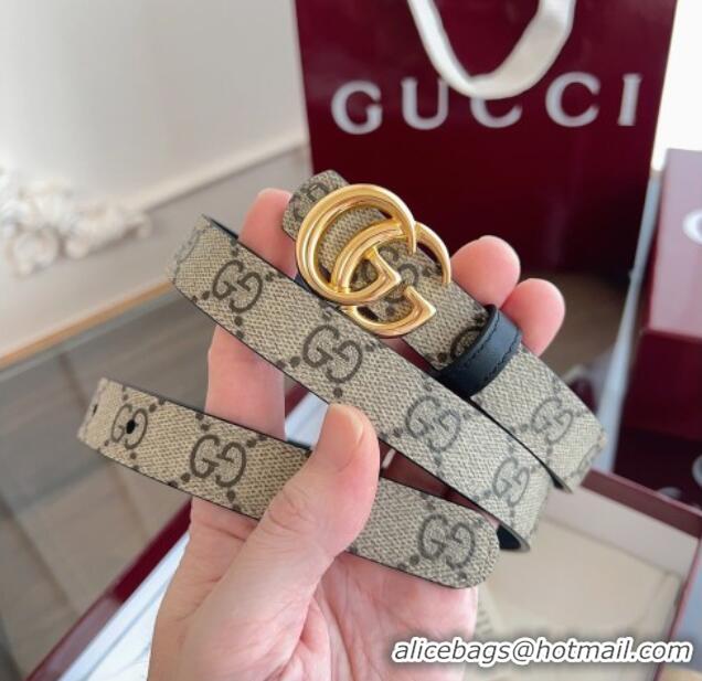 Buy Fashionable Gucci GG Canvas and Leather Reversible Belt 2cm GG031701 Black 2026