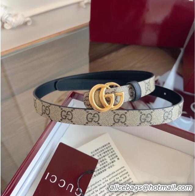 Buy Fashionable Gucci GG Canvas and Leather Reversible Belt 2cm GG031701 Black 2026