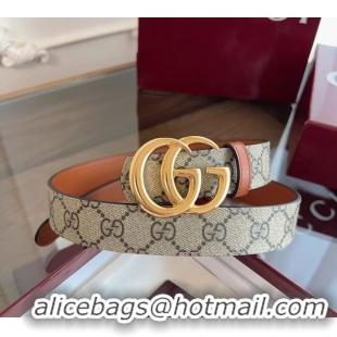 Buy Classic Gucci GG Canvas and Leather Reversible Belt 3cm GG031701 Brown 2026