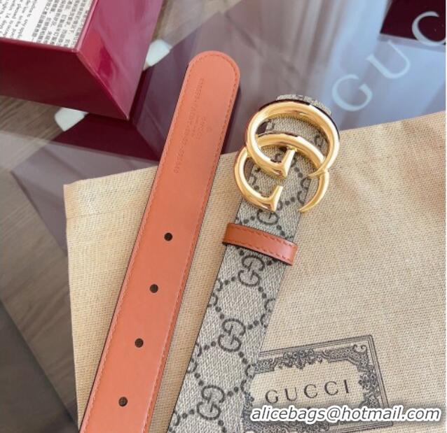 Buy Classic Gucci GG Canvas and Leather Reversible Belt 3cm GG031701 Brown 2026