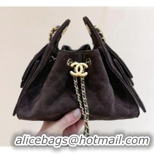 Big Discount Chanel 25 Mini Handbag in Suede Calfskin AS5631 Dark Brown 2026 Top Quality