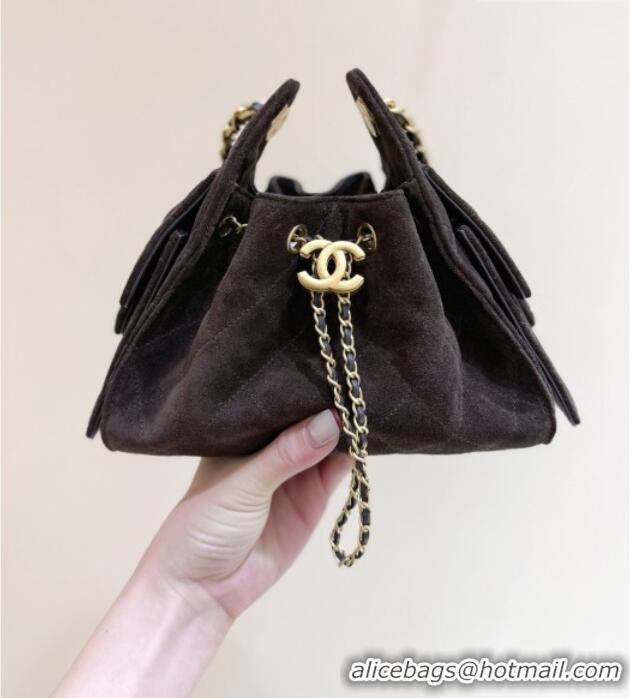 Big Discount Chanel 25 Mini Handbag in Suede Calfskin AS5631 Dark Brown 2026 Top Quality