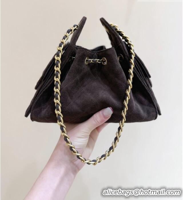 Big Discount Chanel 25 Mini Handbag in Suede Calfskin AS5631 Dark Brown 2026 Top Quality