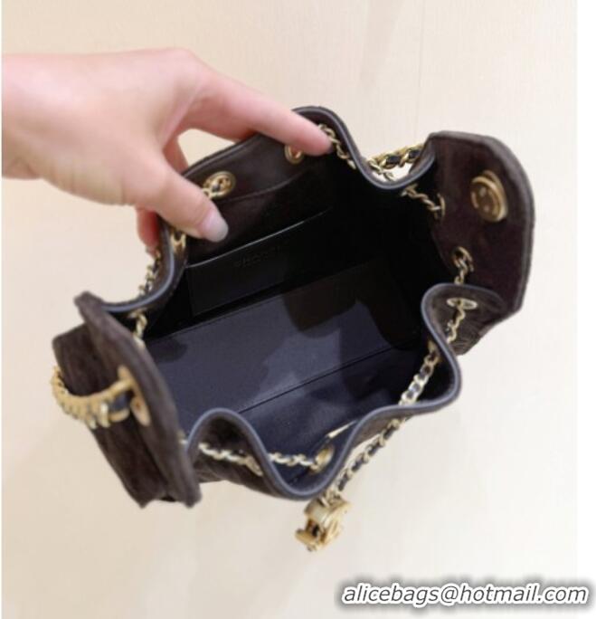 Big Discount Chanel 25 Mini Handbag in Suede Calfskin AS5631 Dark Brown 2026 Top Quality