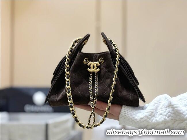 Big Discount Chanel 25 Mini Handbag in Suede Calfskin AS5631 Dark Brown 2026 Top Quality