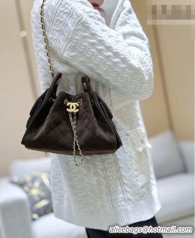Big Discount Chanel 25 Mini Handbag in Suede Calfskin AS5631 Dark Brown 2026 Top Quality