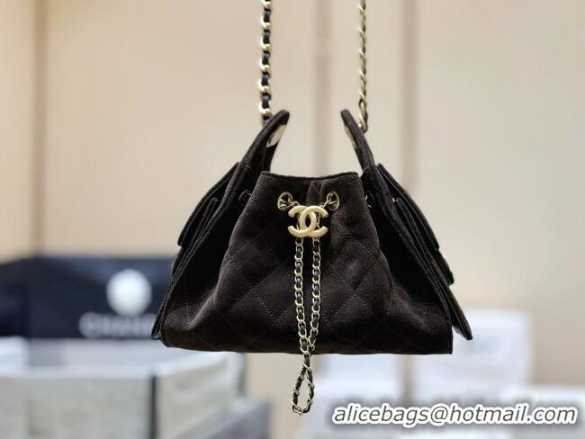 Big Discount Chanel 25 Mini Handbag in Suede Calfskin AS5631 Dark Brown 2026 Top Quality