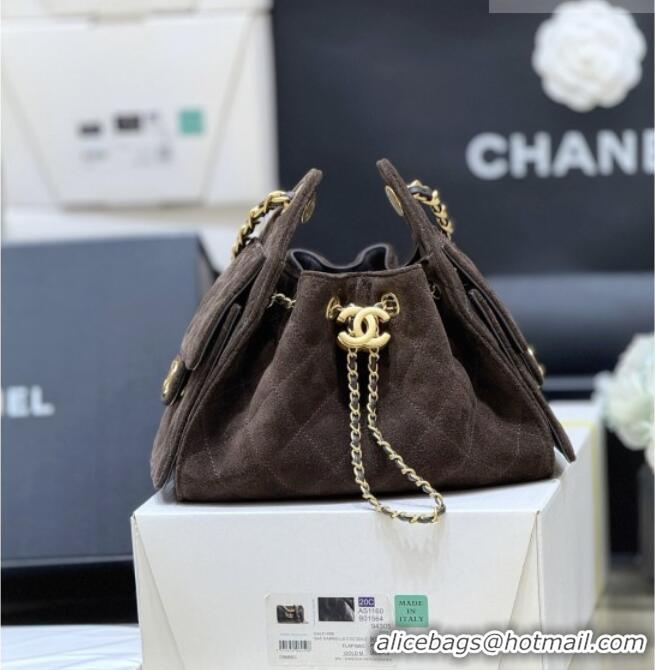 Big Discount Chanel 25 Mini Handbag in Suede Calfskin AS5631 Dark Brown 2026 Top Quality