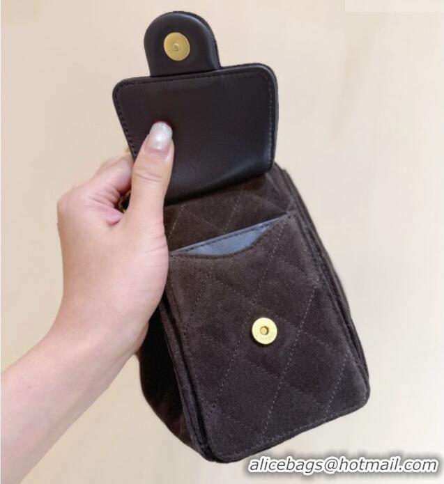 Big Discount Chanel 25 Mini Handbag in Suede Calfskin AS5631 Dark Brown 2026 Top Quality