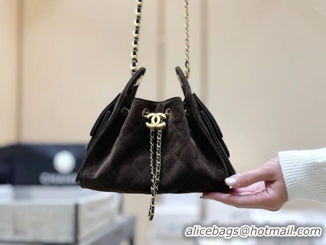 Big Discount Chanel 25 Mini Handbag in Suede Calfskin AS5631 Dark Brown 2026 Top Quality