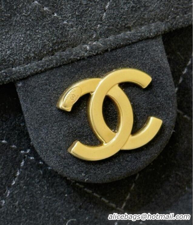 Luxury Cheap Chanel 25 Mini Handbag in Suede Calfskin AS5631 Black 2026 Top Quality