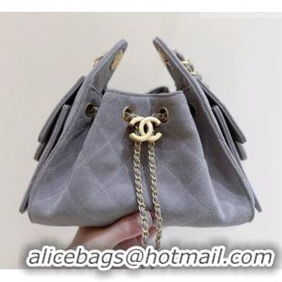 Grade Design Chanel 25 Mini Handbag in Suede Calfskin AS5631 Grey 2026 Top Quality