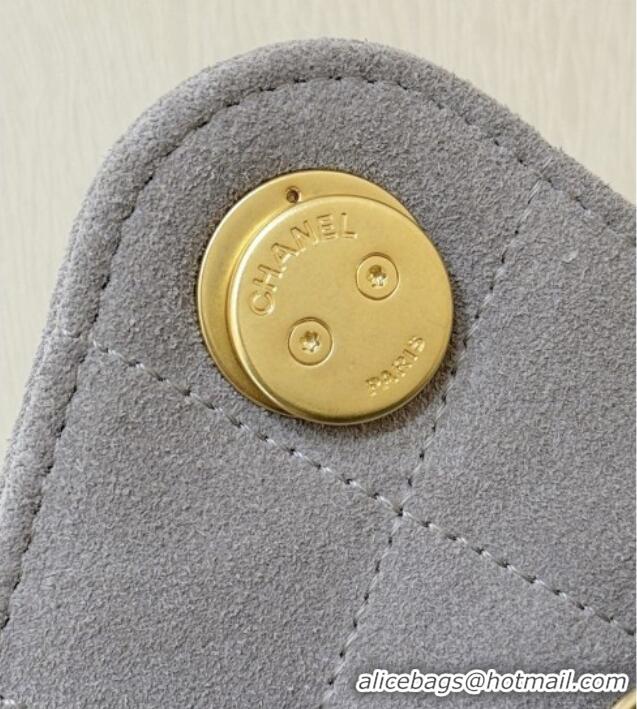 Grade Design Chanel 25 Mini Handbag in Suede Calfskin AS5631 Grey 2026 Top Quality