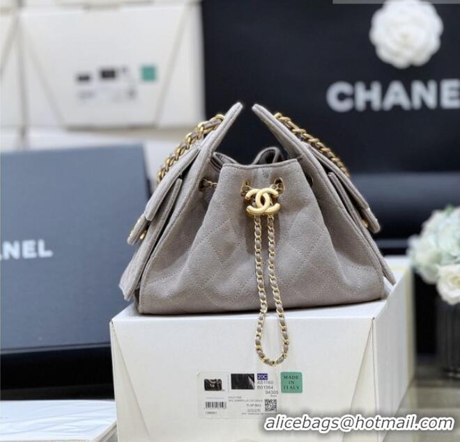 Grade Design Chanel 25 Mini Handbag in Suede Calfskin AS5631 Grey 2026 Top Quality