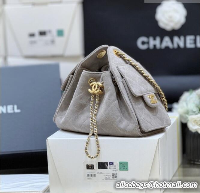 Grade Design Chanel 25 Mini Handbag in Suede Calfskin AS5631 Grey 2026 Top Quality