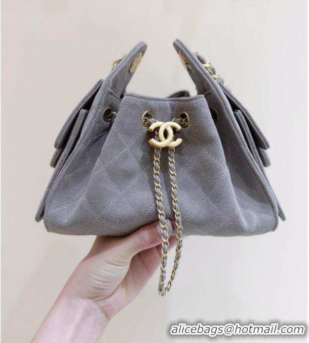 Grade Design Chanel 25 Mini Handbag in Suede Calfskin AS5631 Grey 2026 Top Quality