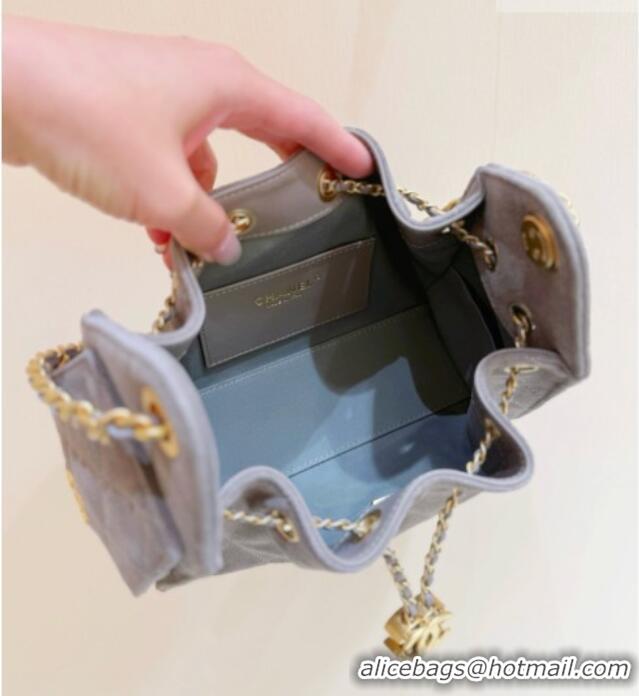 Grade Design Chanel 25 Mini Handbag in Suede Calfskin AS5631 Grey 2026 Top Quality
